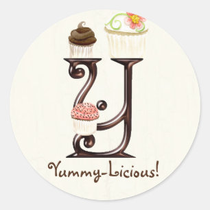 Letter Y Monogram Cupcake Logo Zakelijke Stickers