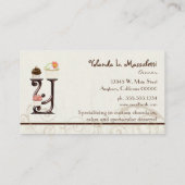 Letter Y Monogram Dessert Bakkerij Visitekaartjes (Achterkant)