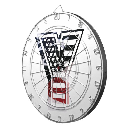 Letter Y Monogram Initiaal Classic Ronde Sticker Dartbord (Voorkant Rechts)