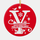 Letter Y Monogram Initiaal Familienaam Greeting Keramisch Ornament (Voorkant)