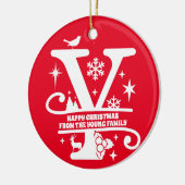 Letter Y Monogram Initiaal Familienaam Greeting Keramisch Ornament (Links)