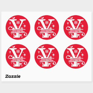 Letter Y Monogram Initiaal Familienaam Greeting Ronde Sticker