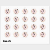 Letter Y Monogram Roze Waterverf Goud Chic Ronde Sticker (Vel)