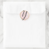 Letter Y Monogram Roze Waterverf Goud Chic Ronde Sticker (Tas)