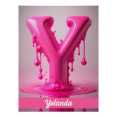 Letter Y, Monogram Y - Customizable Name Poster  (Voorkant)