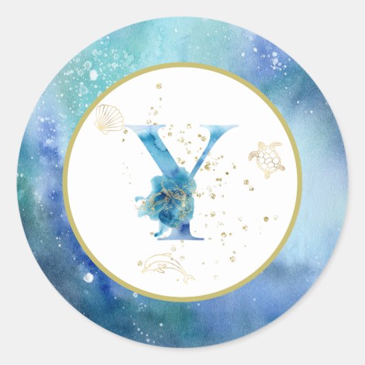 *~* LETTER Y - Nautische strandenvelop Sticker (Voorkant)