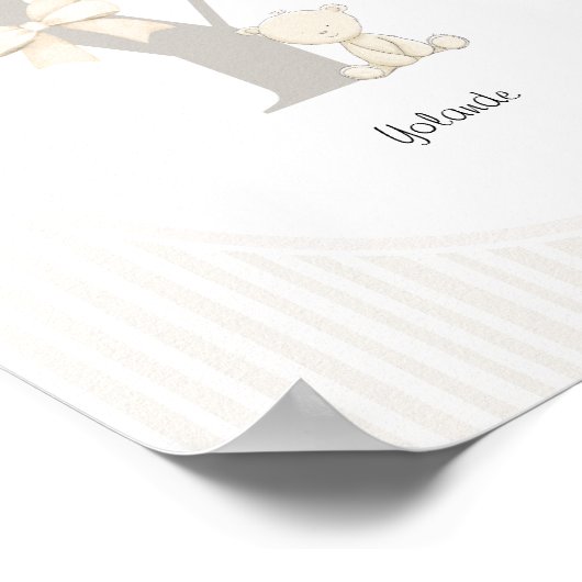 Letter Y Nursery Wall Art - Custom Baby Name Print (Hoek)