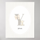 Letter Y Nursery Wall Art - Custom Baby Name Print (Voorkant)