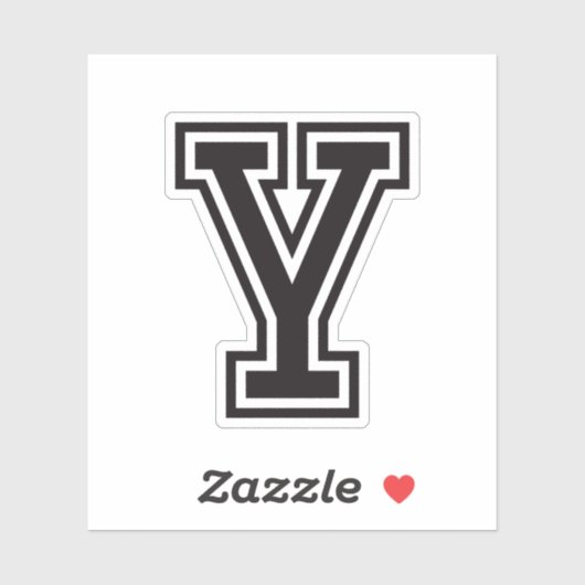 Letter Y sportief collegelettertype alfabet Sticker (Vel)