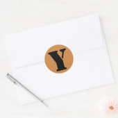 Letter Y Stencil Alfabet van Janz Peru Gold Ronde Sticker (Envelop)