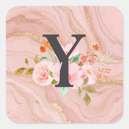 Letter Y Vierkante Sticker (Voorkant)