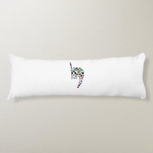 Letter 'YOD' made with Gems in All Colors Lichaamskussen (Voorkant)