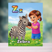 Letter Z Alfabet Poster – Z staat voor Zebra (Neutraal)