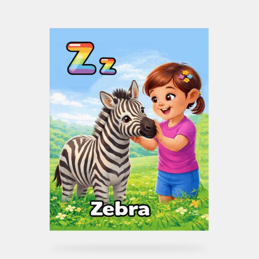 Letter Z Alfabet Poster – Z staat voor Zebra (Voorkant)