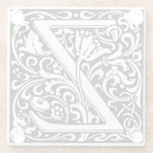 Letter Z art nouveau black and white Tile Glazen Onderzetter (Achterkant)