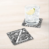 Letter Z art nouveau black en white Tegel Kartonnen Onderzetters (Insitu)