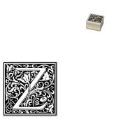 Letter Z art nouveau black en white Tegel Rubberstempel (Gestempeld)