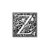 Letter Z art nouveau black en white Tegel Rubberstempel (Afrduk)