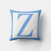 Letter Z Baby Blauwe Rand Kussen (Achterkant)