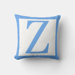 Letter Z Baby Blauwe Rand Kussen