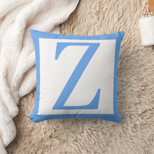 Letter Z Baby Blue Border Kussen (Deken)