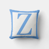 Letter Z Baby Blue Border Kussen (Voorkant)