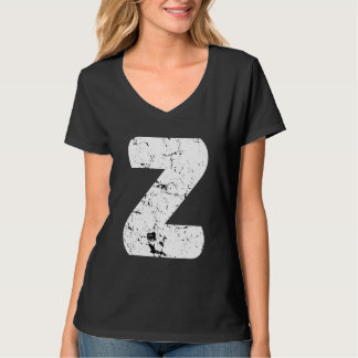 Letter Z Big Capital Alphabet Monogram Distressed  T-shirt