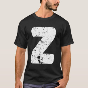 Letter Z Big Capital Alphabet Monogram Onderdruk T-shirt