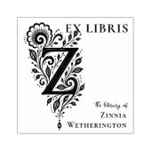 Letter Z Botanische Ex Libris Boekplaat Stempel (Afrduk)