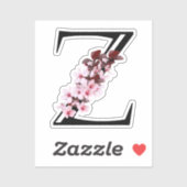 Letter Z, Cherry Blossom Sticker (Vel)