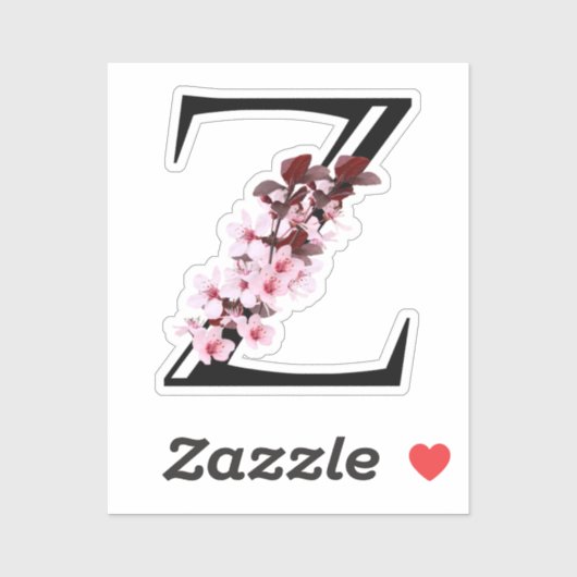 Letter Z, Cherry Blossom Sticker (Vel)