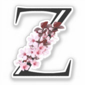 Letter Z, Cherry Blossom Sticker (Voorkant)