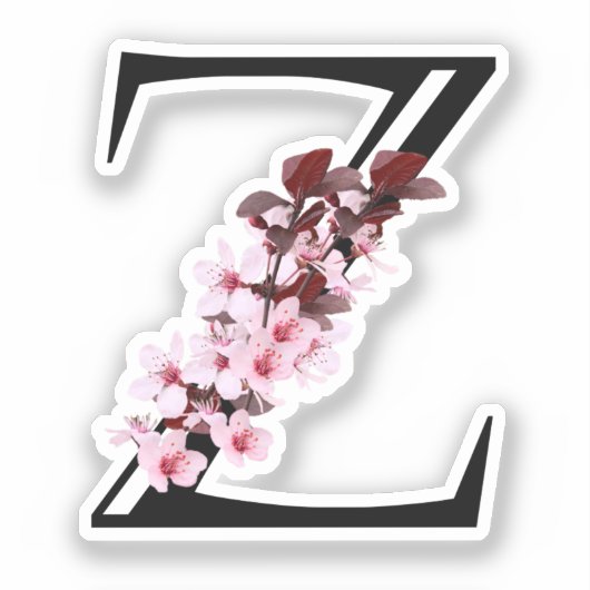 Letter Z, Cherry Blossom Sticker (Voorkant)