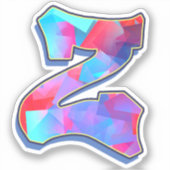 Letter Z -  Color Mix Sticker (Voorkant)