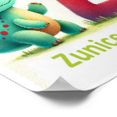 Letter Z, Dinosaur Alphabet Waterverf Poster (Hoek)