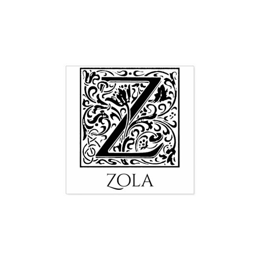 Letter Z  eerste brief met aangepaste naam Rubberstempel (Afrduk)