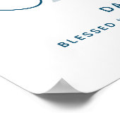 Letter Z elda-naam die blauwe grijze tekstaangepas Poster (Hoek)