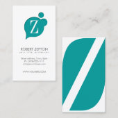 Letter Z Electric Cloud Monogram Visitekaartje (Voorkant / Achterkant)
