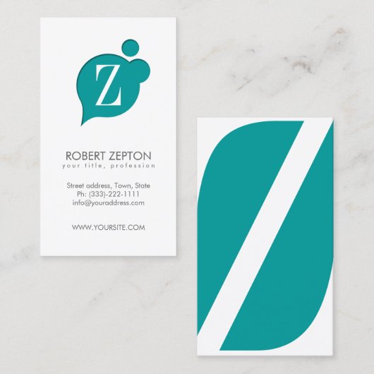 Letter Z Electric Cloud Monogram Visitekaartje (Voorkant / Achterkant)