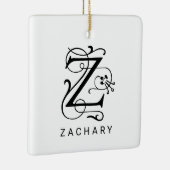 Letter Z Elegant Monogram Kerst Ornament (Rechts)