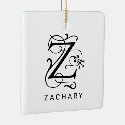 Letter Z Elegant Monogram Kerst Ornament (Rechts)