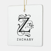 Letter Z Elegant Monogram Kerst Ornament (Links)