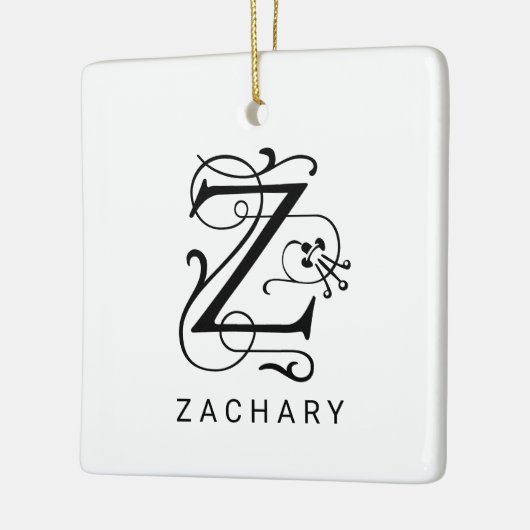 Letter Z Elegant Monogram Kerst Ornament (Links)