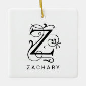 Letter Z Elegant Monogram Kerst Ornament (Voorkant)