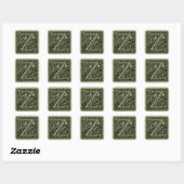 Letter Z First Letter Monogram Vierkante Sticker (Vel)