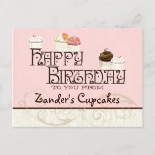 Letter Z Gelukkige Verjaardag Cupcake Zakelijke an Briefkaart