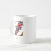 Letter Z Gold Monogram Rood Paarse Gele Bloem Koffiemok (Voorkant links)
