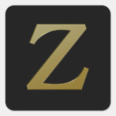 Letter Z Gold Square Sticker (Voorkant)