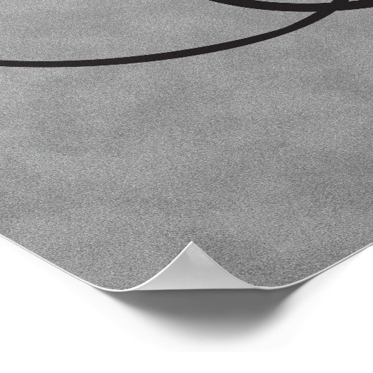 Letter Z, Gothic Monogram Black Poster (Hoek)