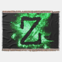 Letter Z Groen Hoofdstedelijk Alfabet Deken